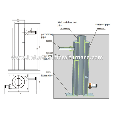 Oval Pota 300 500 800 1000 kg Reküperatörlü Gazlı Endüstriyel Metal Eritme Fırını