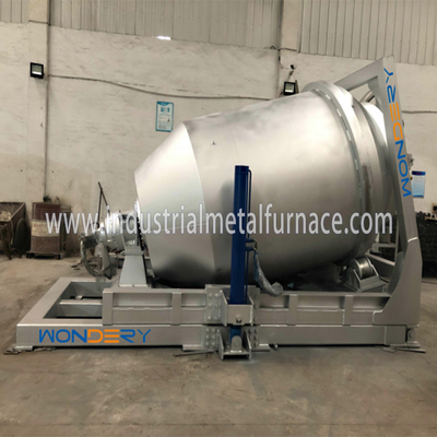 Külçe yapımı için 5000KG Gaz Yakıtlı Döner Endüstriyel Alüminyum Eritme Fırını