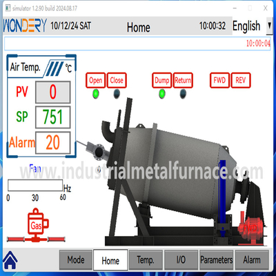 Alüminyum Otomatik PLC Metal Erime Fırını / Gaz Erime Fırını 10-12M Dakikada Dönüş Hızı